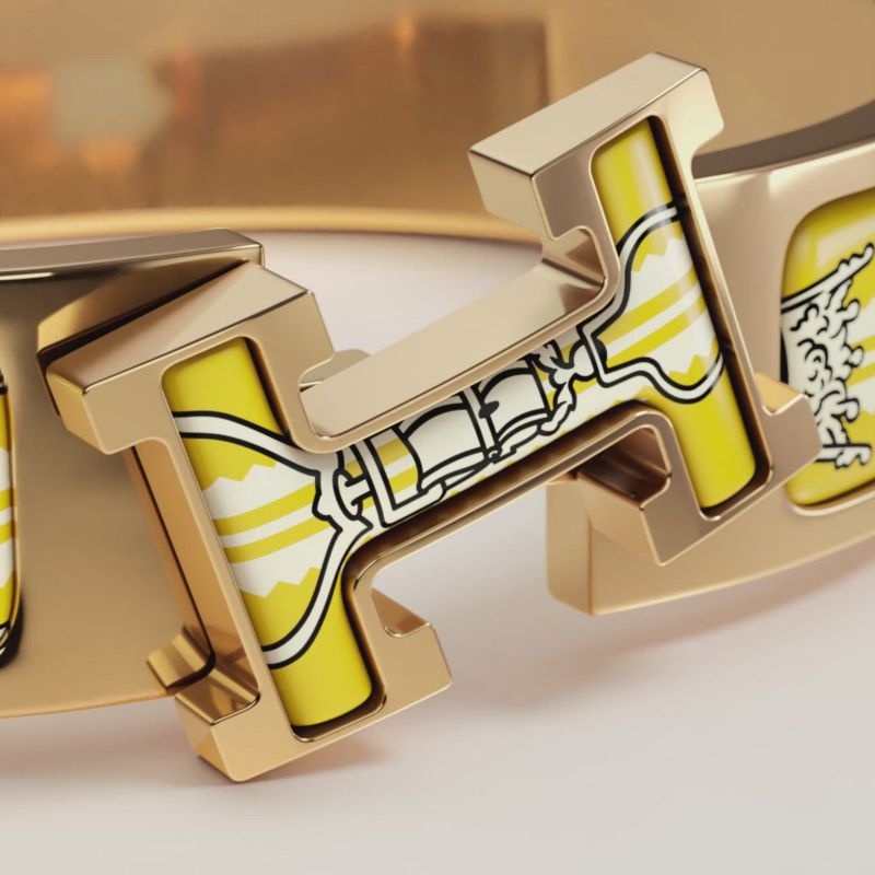 Clic H Etriers bracelet - Yellow | Hermès Singapore